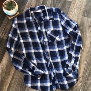 BLL Plaid Flannel Button Down Shirt -L